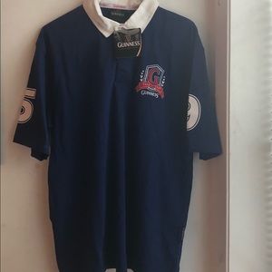 Guinness Navy & White Classic Rugby Shirt - Sz L